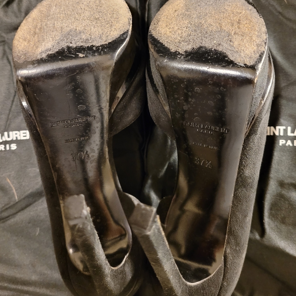Saint Laurent black suede stiletto, size 7.5 - Picture 7 of 13